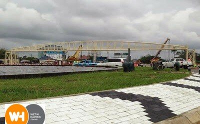 Installation of Foot Bridge at Edet Akpan Avenue Multi Carriage Way to be completed today